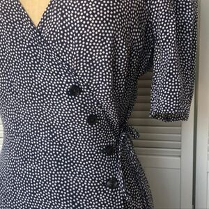 Gap blue with white polka dots wrap dress